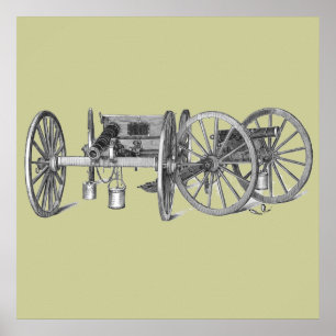 Impressão revolucionário do canhão da guerra