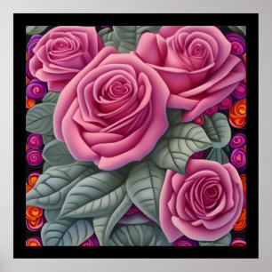 Impressão Rosa Rosa Rosa Rosa, Grande Vitoriano Pa