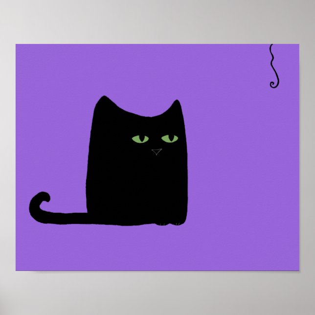Impressão Roxo de Gato Gordo (personalizável) (Frente)