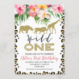Impressão Safari Wild Um Convite De Aniversário