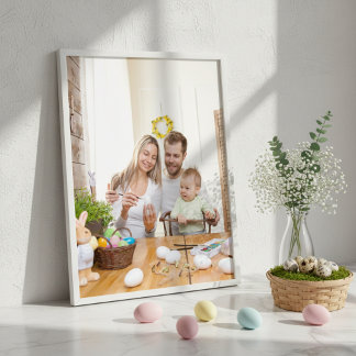 impressão Satin de Páscoa Premium de Foto da Famíl