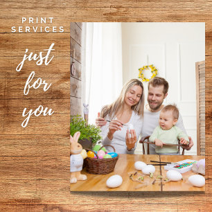 impressão Satin de Páscoa Premium de Foto da Famíl