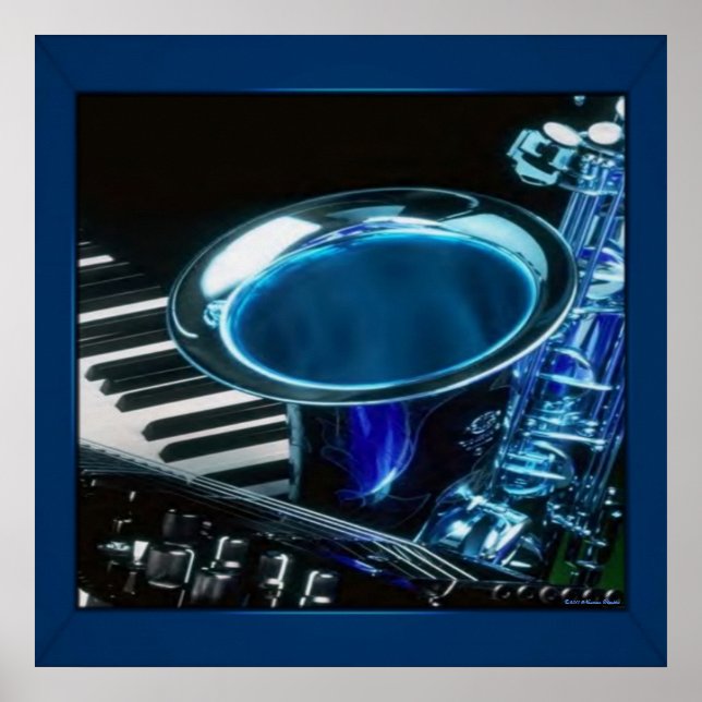 Impressão Saxofone azul (Frente)