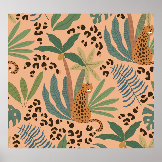 Impressão sobre o leopardo da selva: padrão sem so (Frente)