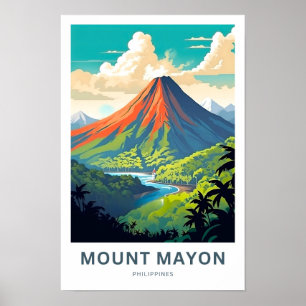 Impressão sobre o Monte Mayon Filipinas