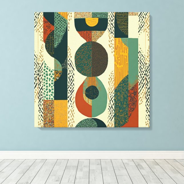 Impressão sofisticada em tela esticada abstrata (Insitu(piso de madeira))