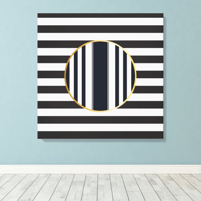 Impressão sofisticada em tela esticada abstrata (Insitu(piso de madeira))
