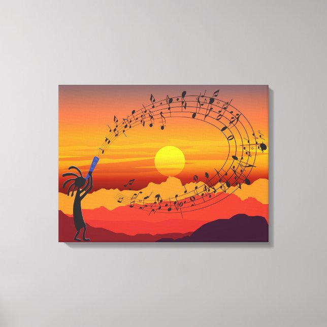 Impressão Sunset Kokopelli e Music Canvas (Frente)