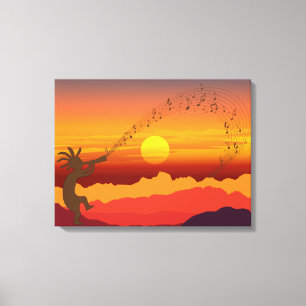 Impressão Sunset Kokopelli e Music Canvas