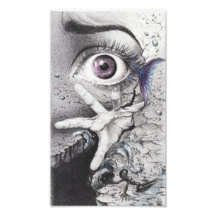 Impressão surreal da foto do desenho do olho da