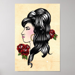 Impressão tradicional do tatuagem do Amy