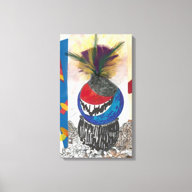 Impressão "Tribal Design Blue" de tela de arte fin (Frente)