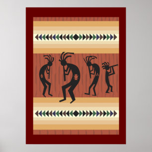 Impressão tribal do poster de Kokopelli