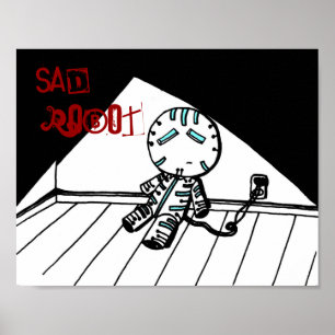 Impressão triste do robô