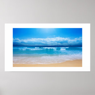 Impressão tropical do poster da vista para o mar