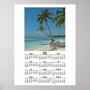 Impressão tropical do poster do calendário da