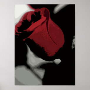 Impressão - única rosa vermelha
