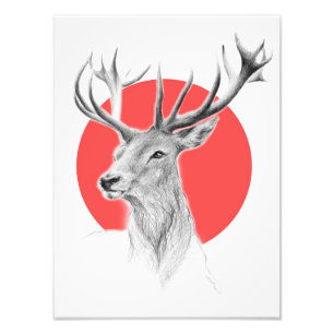 Impressão vermelho da foto do desenho de lápis d