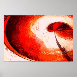 Impressão vermelho do poster da pintura da arte