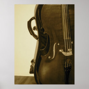 Impressão vertical do violoncelo do Sepia