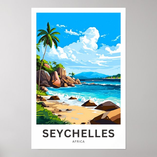 Impressão Viagem da África das Seychelles (Frente)