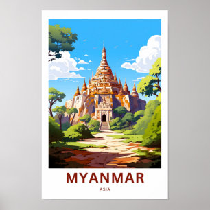 Impressão Viagem da Ásia de Mianmar