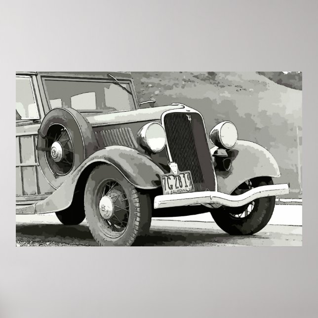 Impressão Vintage Auto Canvas (Frente)