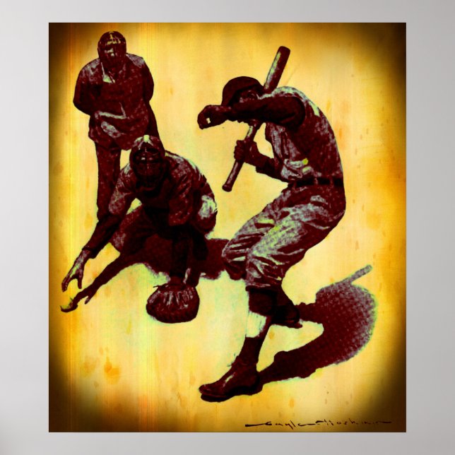 Impressão Vintage Baseball Canvas (Frente)