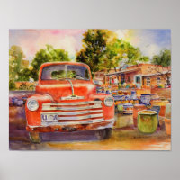 Impressão Vintage Chevy Canvas
