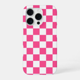 Impressão Xadrez Rosa e Branco
