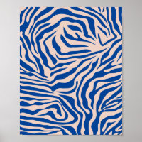 Impressão Zebra Azul Zebra Stripe Impressão Animal