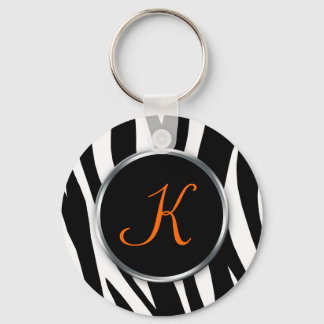 Impressão Zebra: Monograma Laranja: Chaveiro