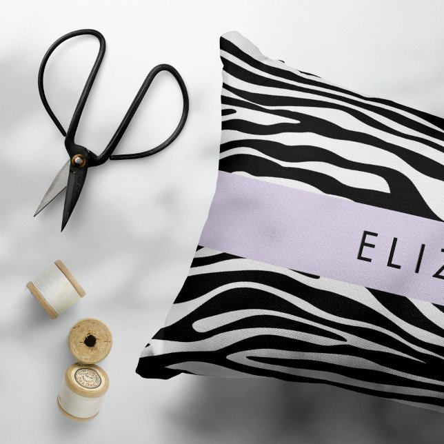 Impressão Zebra, Stripes, Preto E Branco, Seu Nome (Criador carregado)