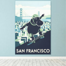 Impressionante impressão em tela de San Francisco 