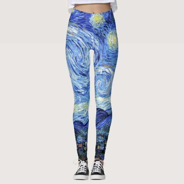 Impressionismo Impressão Leggings de Van Gogh Star (Frente)