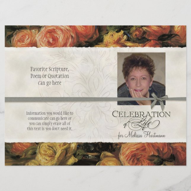 Impressionista Coral Yellow Rose 2 Memorial Servic (Frente)