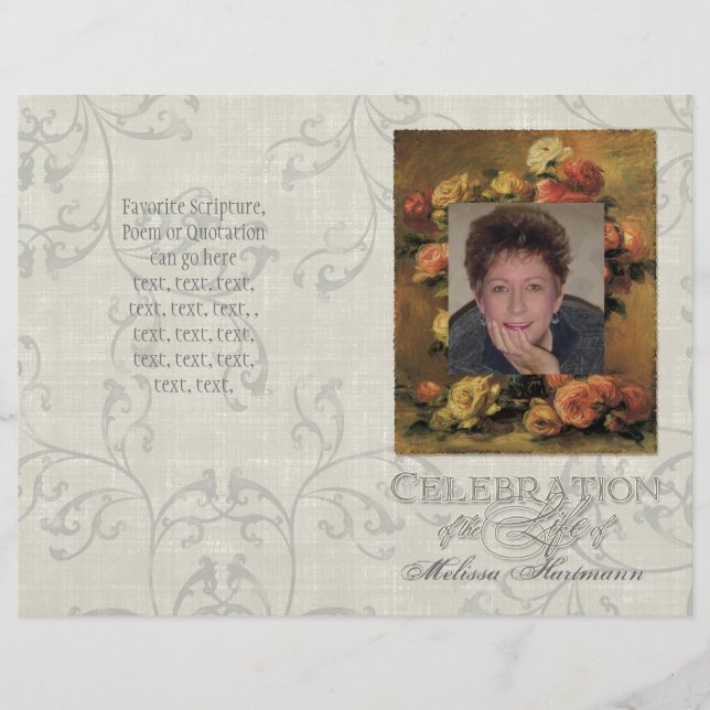 Impressionista Coral Yellow Rose 2 Memorial Servic (Frente)