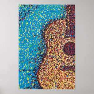 Impressionista Guitar Impressão / Poster