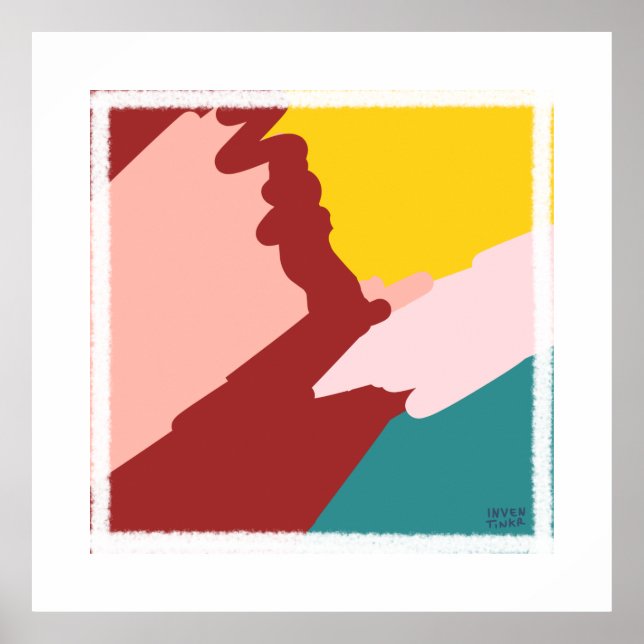 Impressões de arte de Abstrato de bonito arty Red  (Frente)