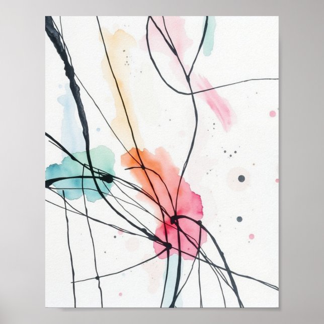 Impressões de Arte de Linha Abstrata Minimalista (Frente)