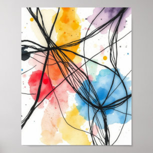 Impressões de Arte de Linha Abstrata Moderna na Pa