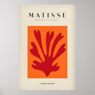 Impressões de Arte de Matisse - Folha Vermelha Abs