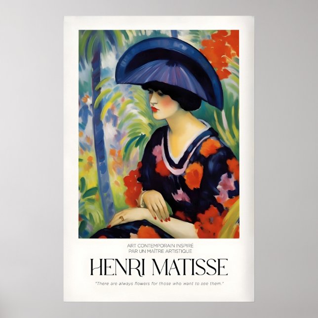 Impressões de Arte de Matisse - Jardim da Mulher c (Frente)