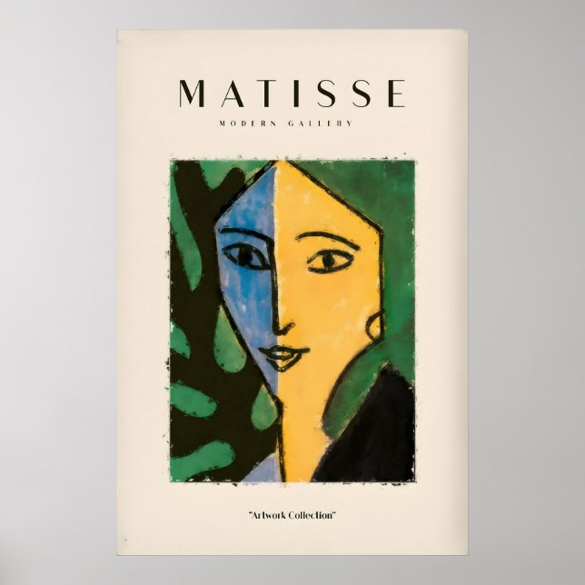 Impressões de Arte de Matisse - Rosto Dividido Azu (Frente)