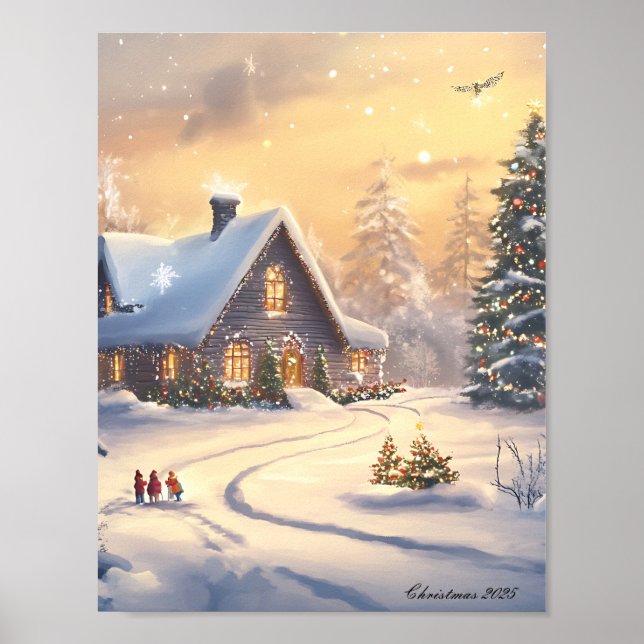 Impressões de Arte de Natal de Inverno para Parede (Frente)