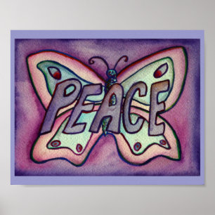 Impressões de Arte de Poster de Borboleta Roxo do