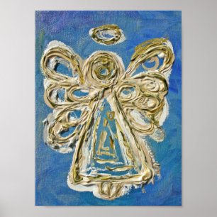 Impressões de Arte Poster do Anjo do Guardião Azul