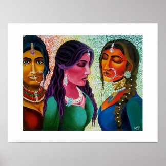 Impressões de belas noivas indianas