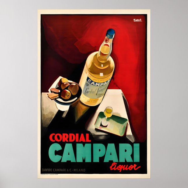 Impressões de Cartazes Antigos Cordial Campari (Frente)