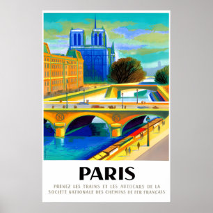 Impressões de Cartazes de Viagem Antigos de Paris